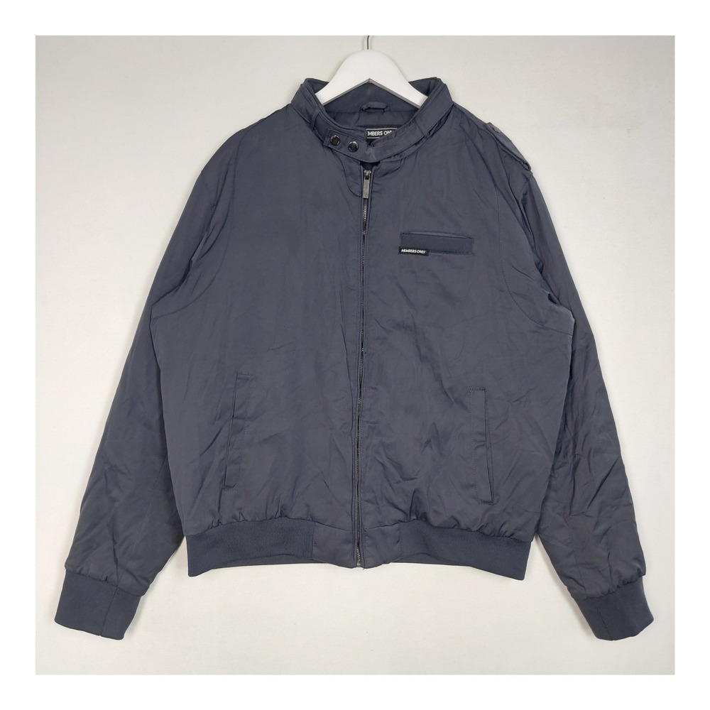 Members Only Iconic Classic Racer Bomber Jacket Navy Blue XL MM090002